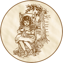 Picture of Girl Knitting Yarn on a Chair